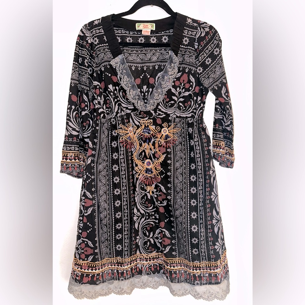 Boho Flying Tomato Embroidered Dress